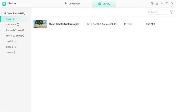 Screenshot: FlixiCam downloading
